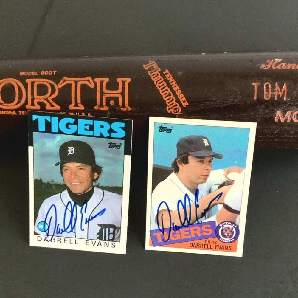 WORTH Tom Brookins Crack,Baseball Bat & 2 Autograph Baseball Cardg